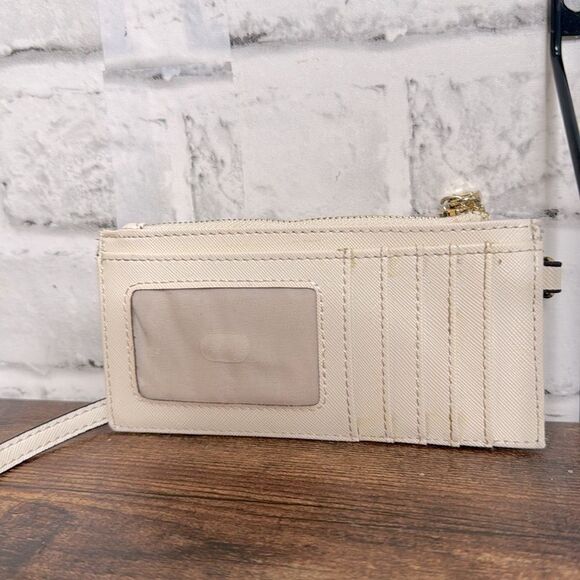 Steve Madden Ivory Leather Card Holder Wallet Wristlet - Picture 6 of 8